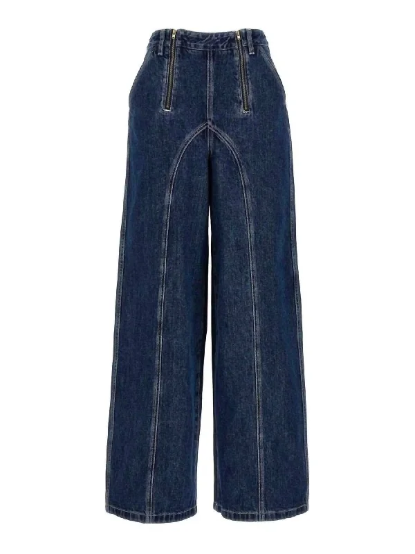 Women's Jodhpurs with Flared LegBlue Stitch Detail Jeans