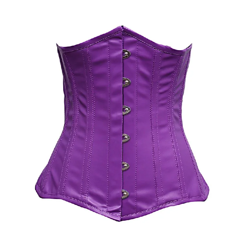 lace-edged babydoll lingerie setsSouness Purple Faux Leather Corset