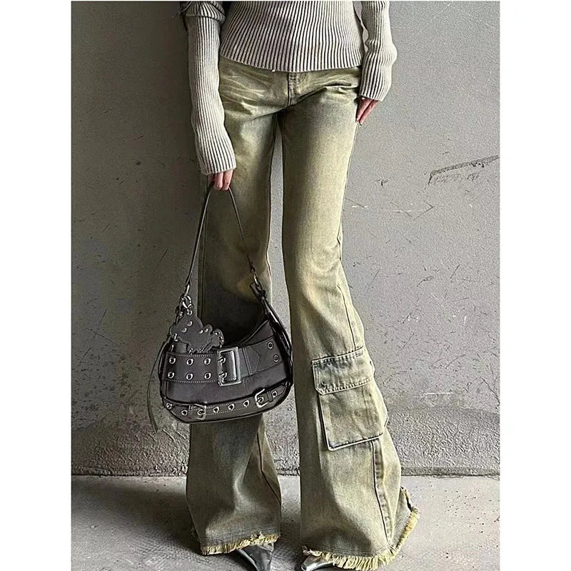 Women's Jodhpurs with Mandarin CollarBlue Jeans Women Wide Leg Pants