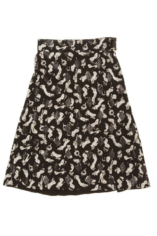 Women's All-Season SkirtsLouis Vuitton - White and Black Print Skirt - FR 40