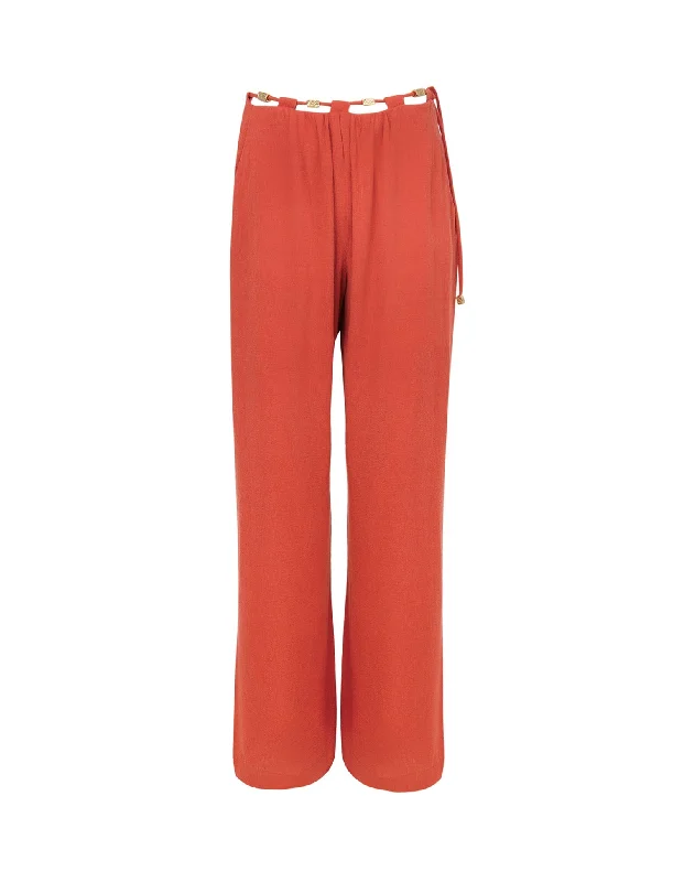 Women's Jodhpurs with Rounded HemMiko Detail Pants (exchange only) - Brick