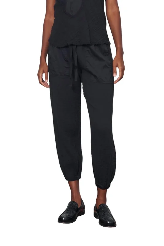 Women's Jodhpurs with Boat CollarCameroon Gauze Pants In Black