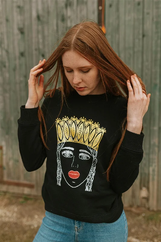 Men's hooded sweatshirt for modern aestheticsSWEATSHIRT THE GIRL WITH THE GOLDEN CROWN