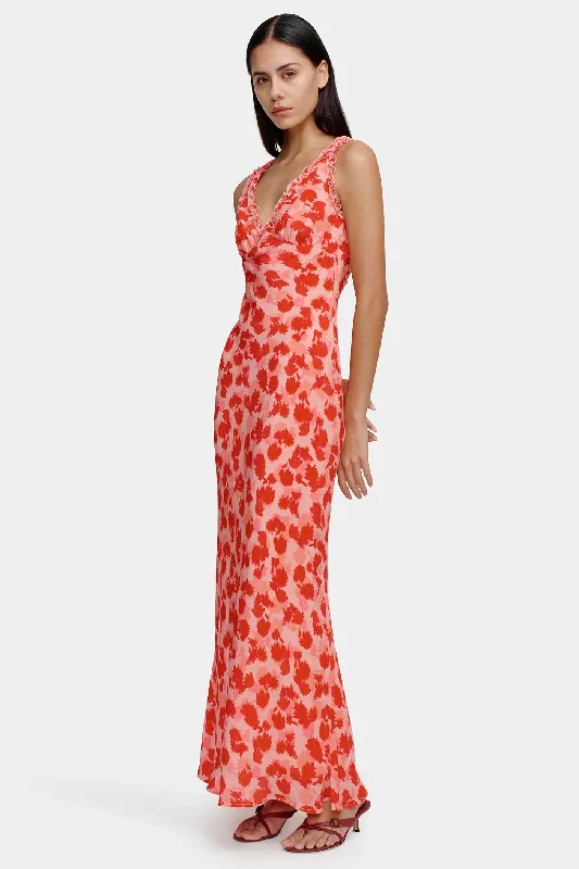 Women's Rounded Collar DressesBella Strawberry Fields Backless Maxi Dress