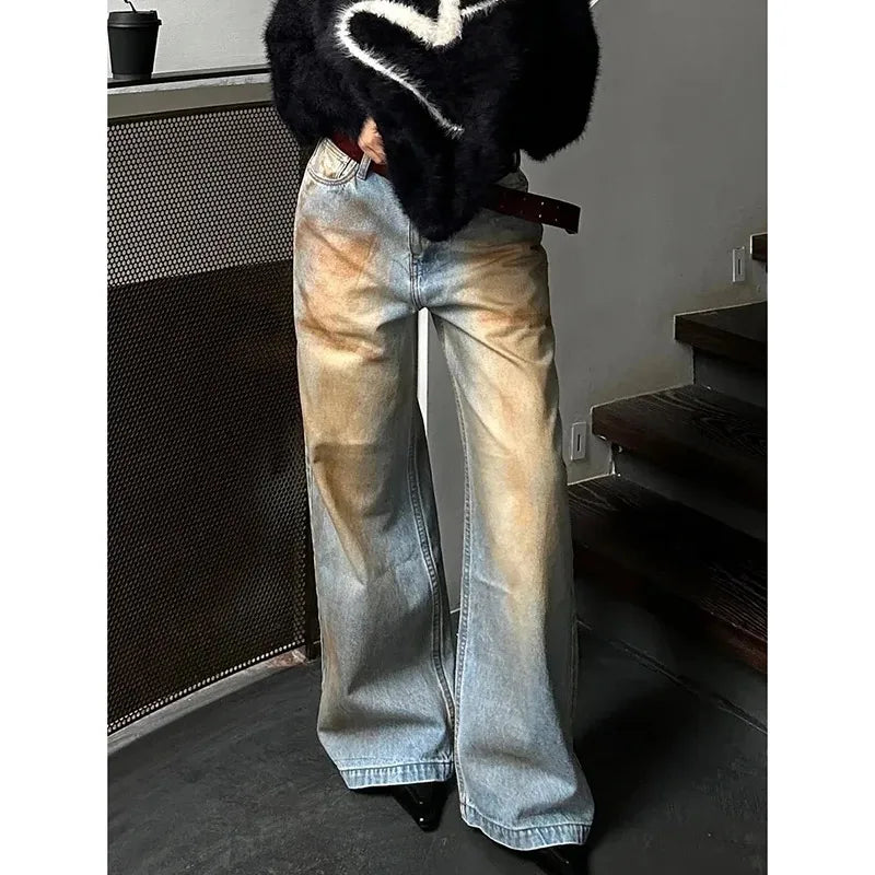 Women's JeggingsAmerican Straight Hip-hop Vintage Denim Pants