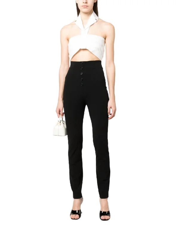 Women's Jodhpurs with High WaistHigh Waisted Stretch-Cotton Trousers In Black