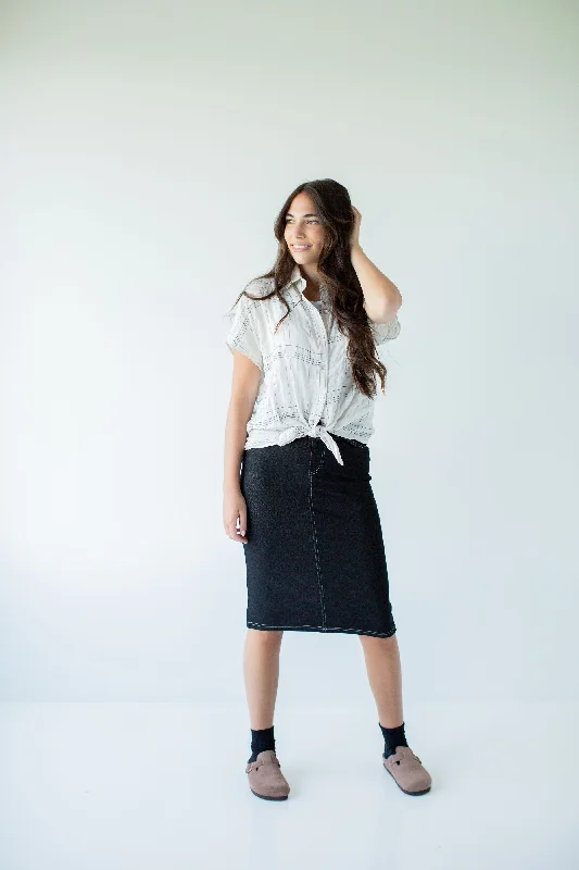 Women's Performance Skirts'Piper' Knee Length Knit Denim Skirt