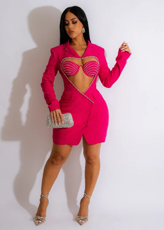 Women's Racerback DressesMeet And Greet Blazer Mini Dress Set Pink