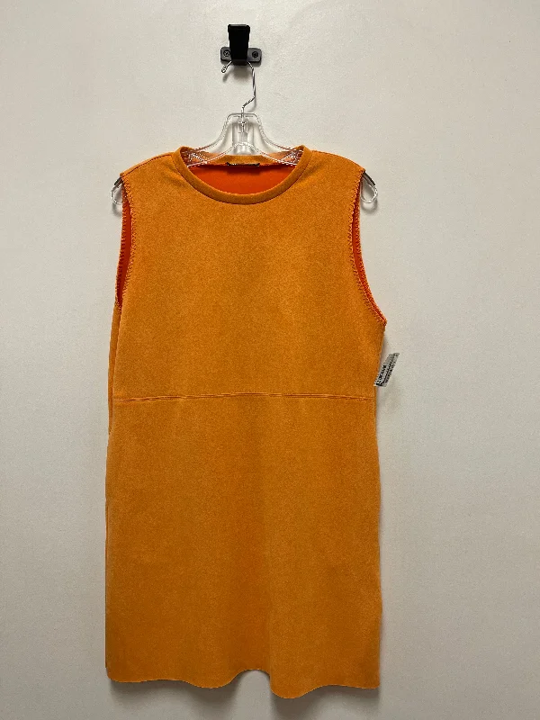 Women's Empire Waist DressesOrange Dress Casual Short Zara, Size M