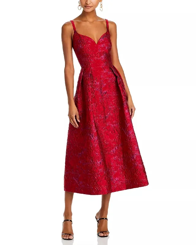 Women's Maxi DressesIsabela Jacquard Midi Dress In Carmine Multi