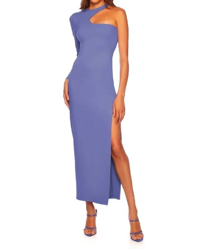 Women's Boat-Neck DressesOne Arm Slit Midi Dress In Orchid