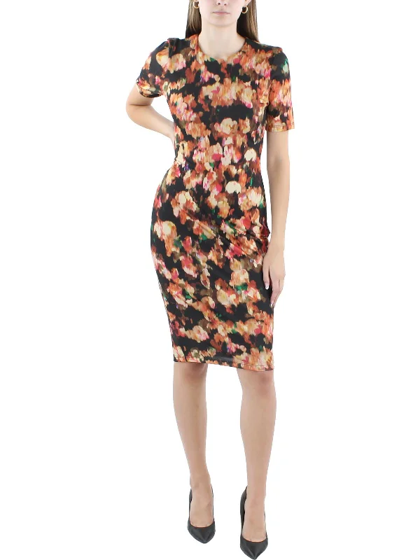 Women's Mandarin-Neck DressesWomens Midi Printed Sheath Dress