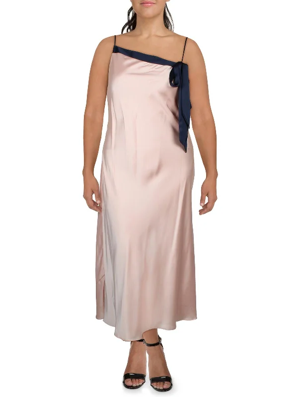 Women's Asymmetrical DressesWomens Satin Midi Dress