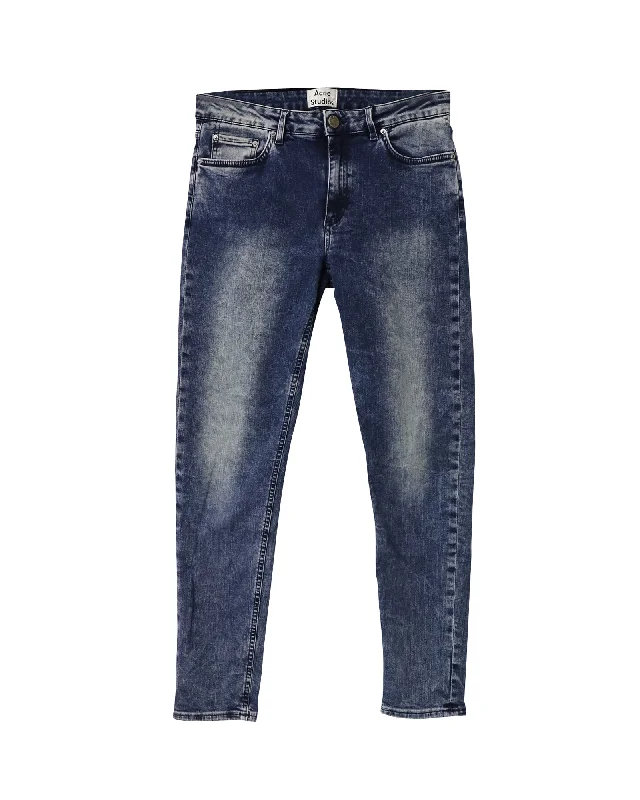 Women's Jodhpurs with Keyhole CollarAcne Studios Skin 5 Skinny Jeans in Navy Blue Cotton Denim