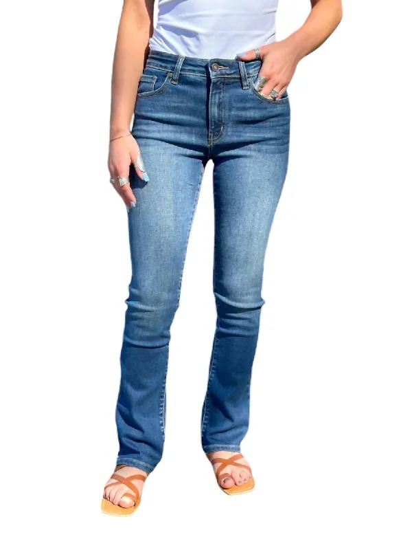 Women's Jodhpurs with Low CollarHigh Rise Bootcut Jeans In Medium Rinse