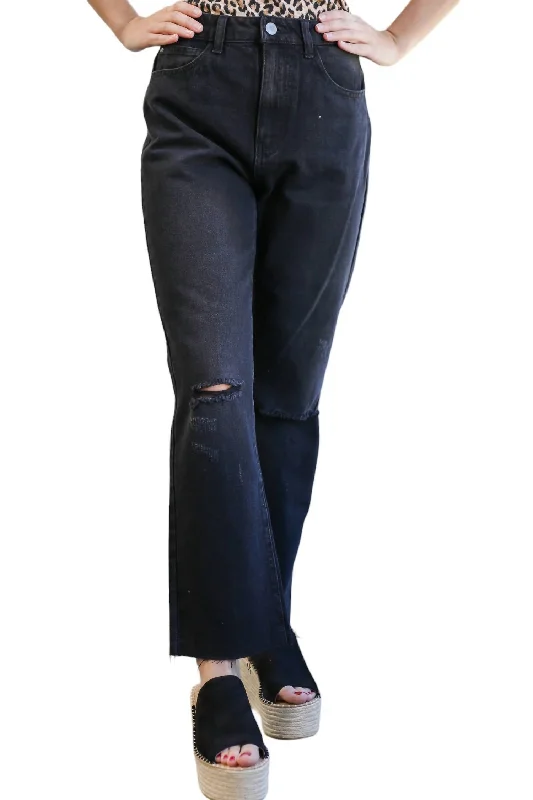 Women's Jodhpurs with Keyhole CollarMarlo High Waist Ankle Jeans In Black