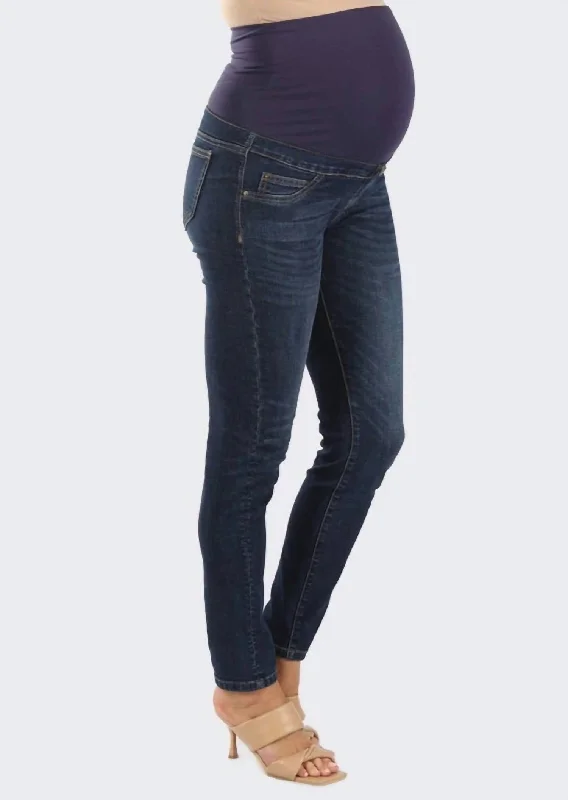 Women's Jodhpurs with Lapel CollarMaternity Skinny Jeans In Dark Blue