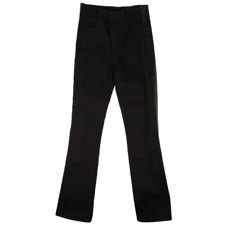 Women's Jodhpurs with U-Shaped CollarNWT BOTTEGA VENETA Black Satin Stripe Cotton Straight Jeans