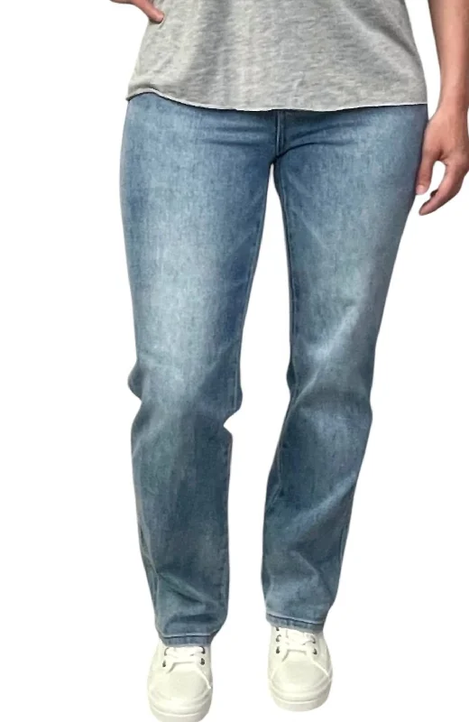 Women's Jodhpurs with Notched CollarTummy Control Straight Leg Jeans In Denim