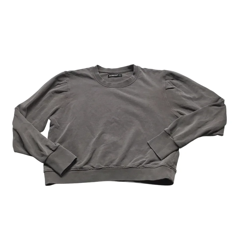 Women's Blouse with Shirt CollarTop Long Sleeve By Blanknyc In Grey, Size: L