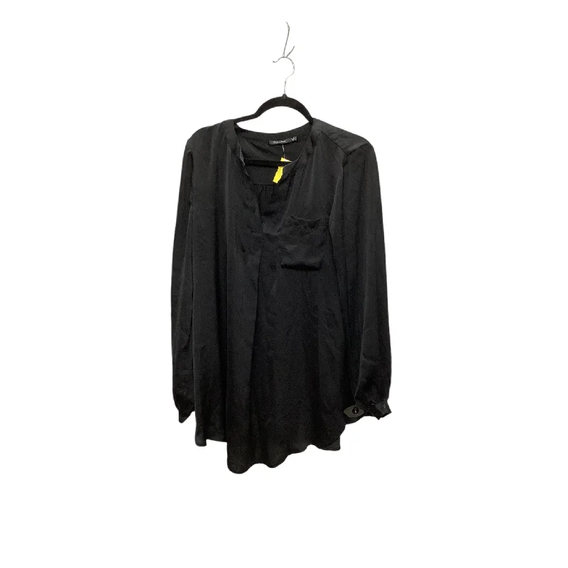 Women's Blouse with Peter Pan CollarTop Long Sleeve By Doe & Rae In Black, Size: M