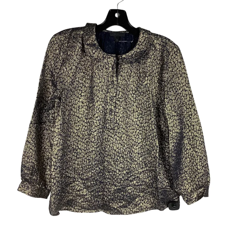 Women's Blouse with Narrow CollarTop Long Sleeve By J. Crew In Gold, Size: S (6)