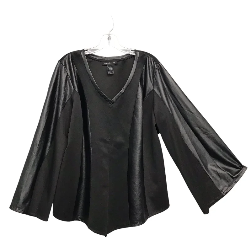 Women's Blouse for OfficeTop Ls By Ashley Stewart In Black, Size:3X