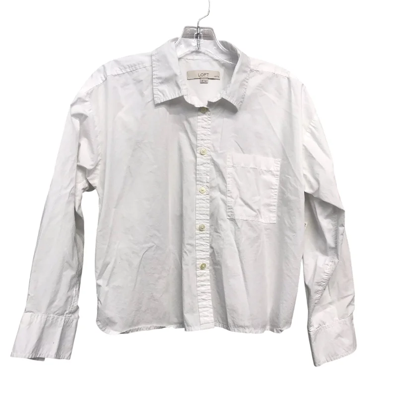 Women's Blouse for Casual WearTop Ls By Loft In White, Size:Mp