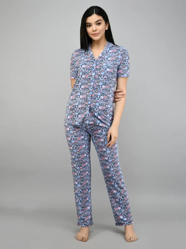 women's pajamas with moisture-wicking fabricClassic Mosaic Button Down Top