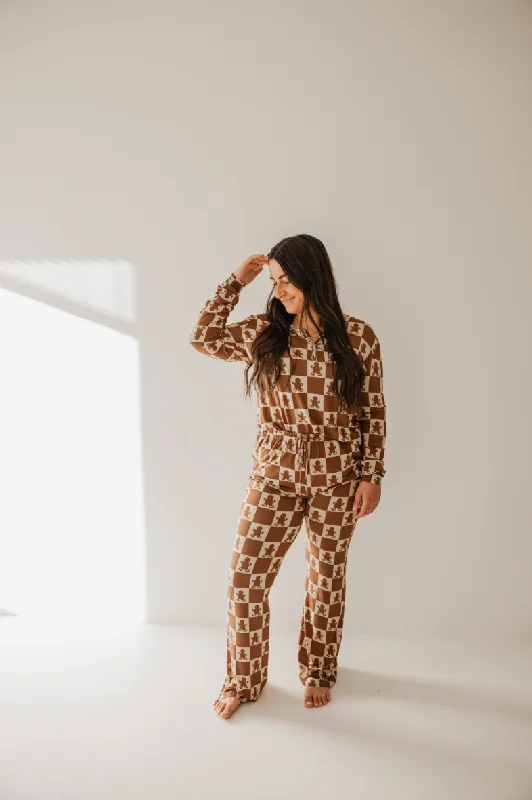 women's pajamas with a blend of comfort, style, and functionalityWomen's Bamboo Pajamas | Gingerbread Checkerboard