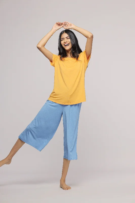 women's pajamas with a perfect blend of style and comfortHorizon Blue Culotte Set