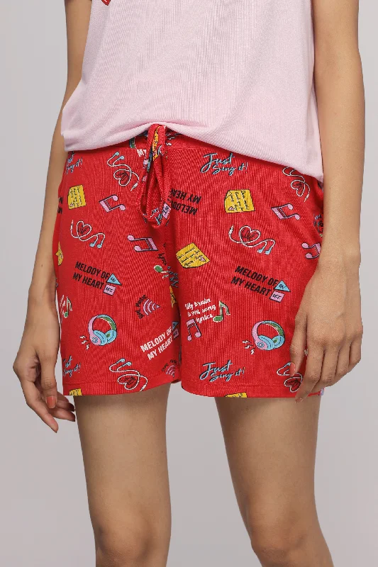 women's pajamas with a perfect blend of style and comfortMusic In My Heart Shorts