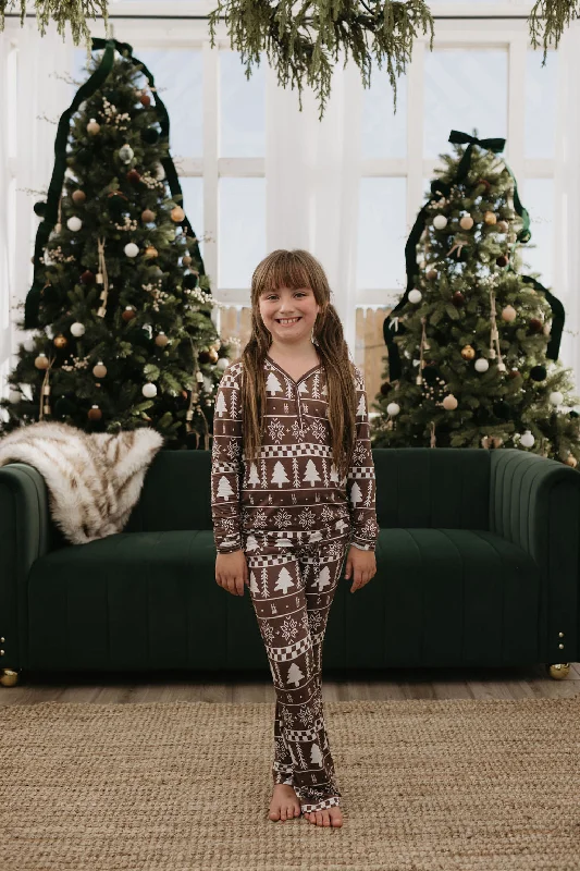 women's pajamas with a snug fitPre-Teen Flare Bamboo Pajamas | Forever Fair Isle