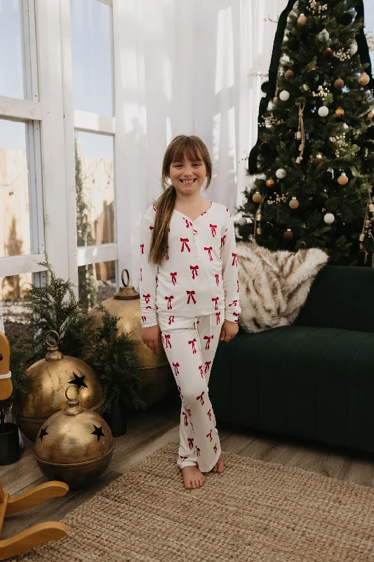 women's pajamas for cold weatherPre-Teen Flare Bamboo Pajamas | Ribbons & Bows