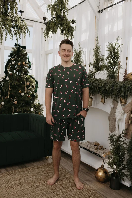 women's pajamas with a touch of luxuryShort Sleeve Men's Bamboo Pajamas | Candy Cane Lane