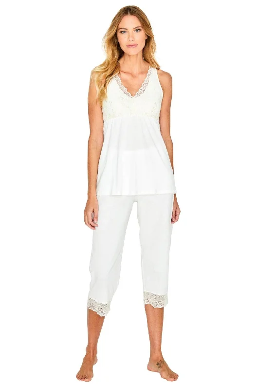 women's pajamas with a fitted designTank Camisole Cropped Pant Set