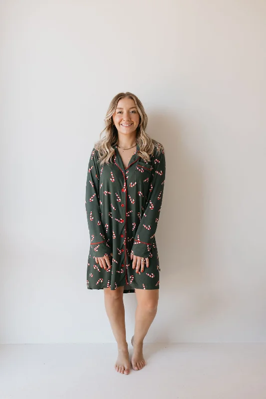 women's pajamas with a touch of eleganceWomen's Bamboo Sleeping Dress | Candy Cane Lane